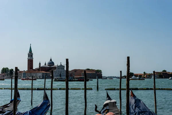 Venecia Italia Julio 2018 Gondolas Amarrado Por Plaza San Marcos — Foto de Stock