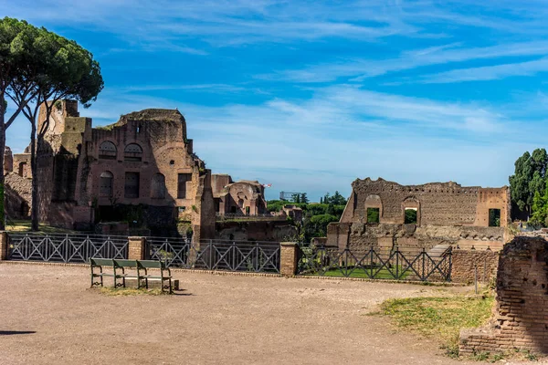 Roma Itália Junho 2018 Antigas Ruínas Hipódromo Domiciano Fórum Romano — Fotografia de Stock