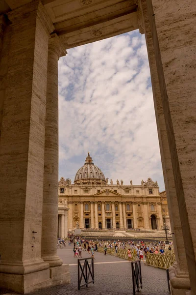 Cidade Vaticano Itália Junho 2018 Fachada Basílica São Pedro Praça — Fotografia de Stock