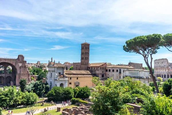 Rome Italië Juni 2018 Oude Ruïnes Van Basiliek Van Maxentius — Stockfoto
