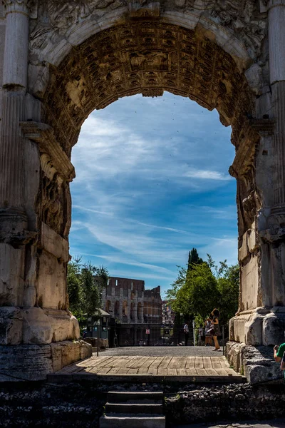 Rom Italien Juni 2018 Arch Titus Sacra Vid Det Romerska — Stockfoto