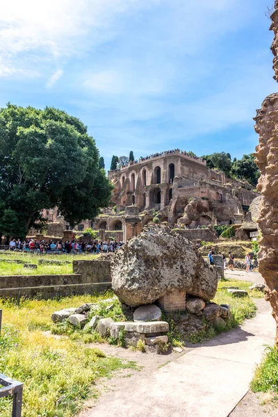 Roma Itália Junho 2018 Antigas Ruínas Fórum Romano Colina Palatina — Fotografia de Stock