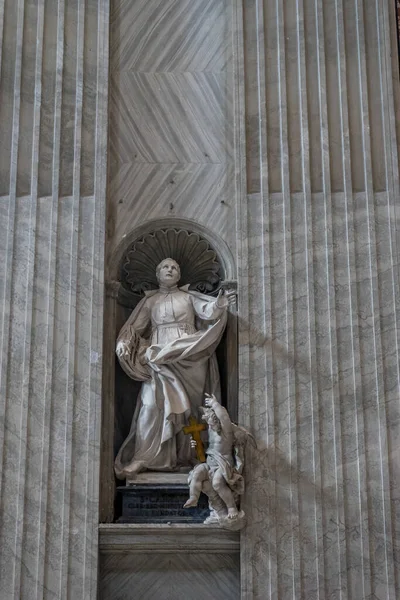 Vatican City Italy June 2018 White Marble Statue Saint Angel — Stock Photo, Image
