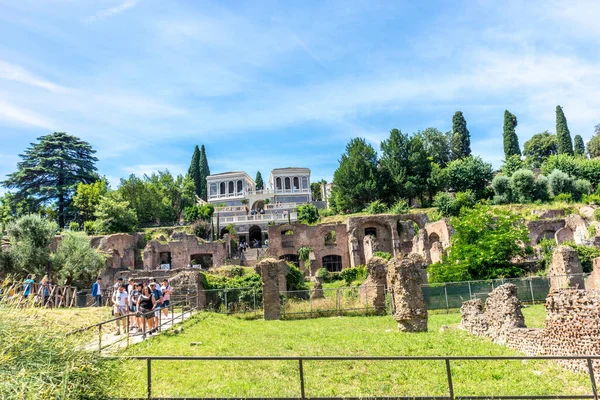 Rom Italien Juni 2018 Antika Ruinerna Vid Forum Romanum Palatinkullen — Stockfoto