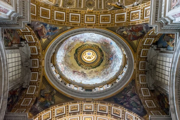 Cidade Vaticano Itália Junho 2018 Decoração Cúpula Teto Basílica São — Fotografia de Stock