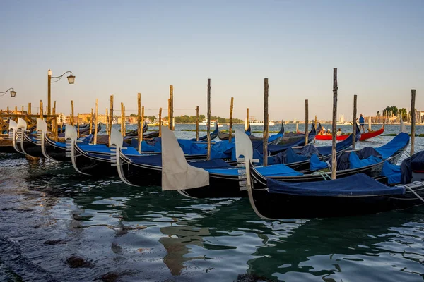 Venice Italy June 2018 Gondolas Moored Saint Mark Square — Stock Photo, Image