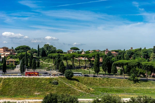 Rome Italië Juni 2018 Oude Ruïnes Van Circus Maximus Vallei — Stockfoto