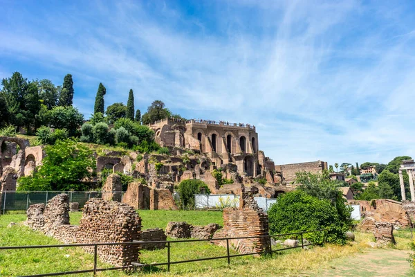 Рим Італія Червня 2018 Стародавні Руїни Римському Форумі Палатин Пагорб — стокове фото