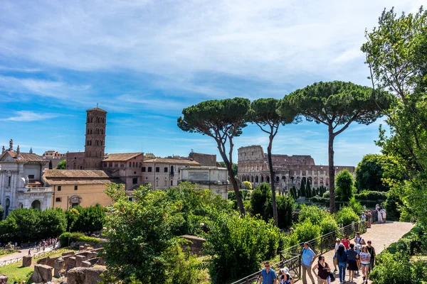 Rome Italië Juni 2018 Gevel Van Het Grote Romeinse Colosseum — Stockfoto