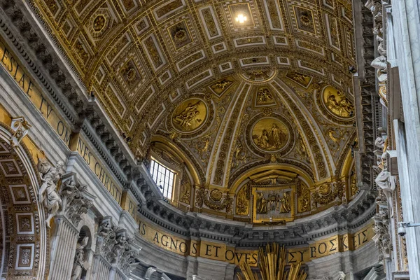 Cidade Vaticano Itália Junho 2018 Decoração Cúpula Teto Basílica São — Fotografia de Stock