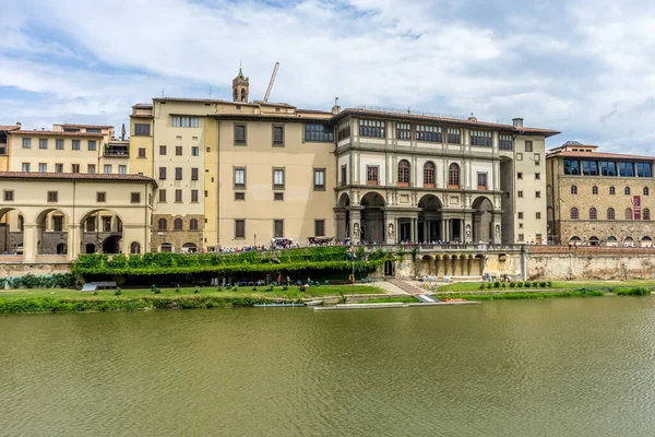 Florence Italie Juin 2018 Galerie Des Offices Sur Fleuve Arno — Photo