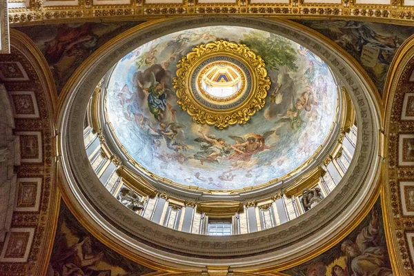 Cidade Vaticano Itália Junho 2018 Decoração Cúpula Teto Basílica São — Fotografia de Stock