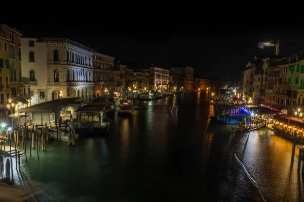 Benátky Itálie Června 2018 Velký Kanál Benátkách Itálie Noci — Stock fotografie
