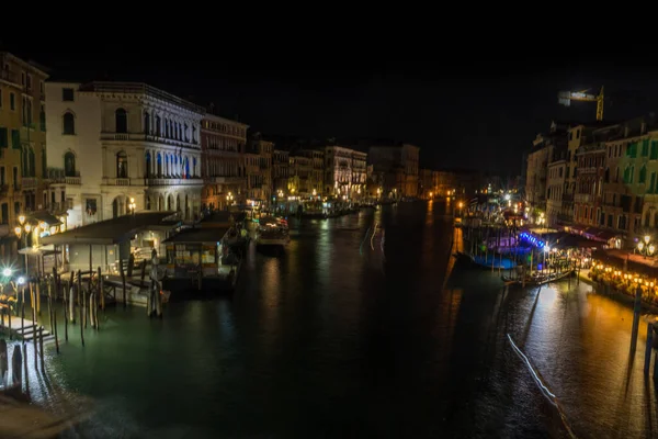 Venezia Italia Giugno 2018 Grande Canale Venezia Italia Notte — Foto Stock