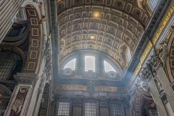 Vatican Italia Iunie 2018 Decorarea Tavanul Bazilicii Sfântul Petru Din — Fotografie, imagine de stoc