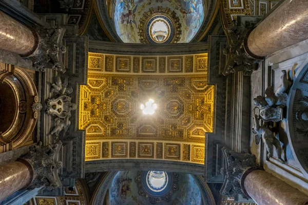 Vatican City Italy June 2018 Decoration Ceiling Dome Saint Peter — Stock Photo, Image