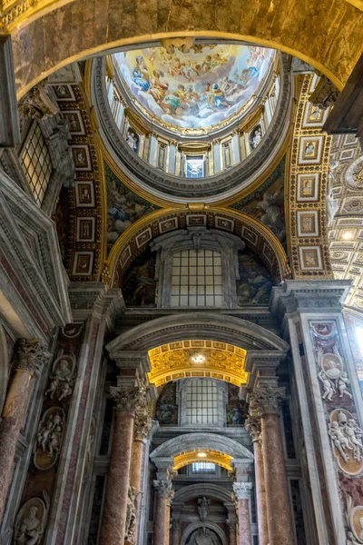 Cidade Vaticano Itália Junho 2018 Decoração Cúpula Teto Basílica São — Fotografia de Stock