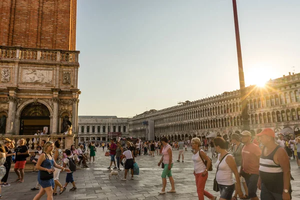 Veneza Itália Junho 2018 Pôr Sol Piazza San Marco Veneza — Fotografia de Stock