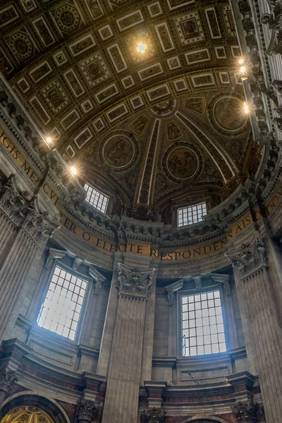 Cidade Vaticano Itália Junho 2018 Decoração Cúpula Teto Basílica São — Fotografia de Stock