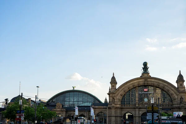 Francfort Allemagne Mai 2018 Coucher Soleil Gare Bahnhof Francfort Allemagne — Photo