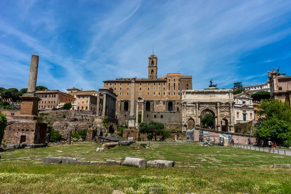 Rome Italië Juni 2018 Oude Ruïnes Van Het Forum Romanum — Stockfoto