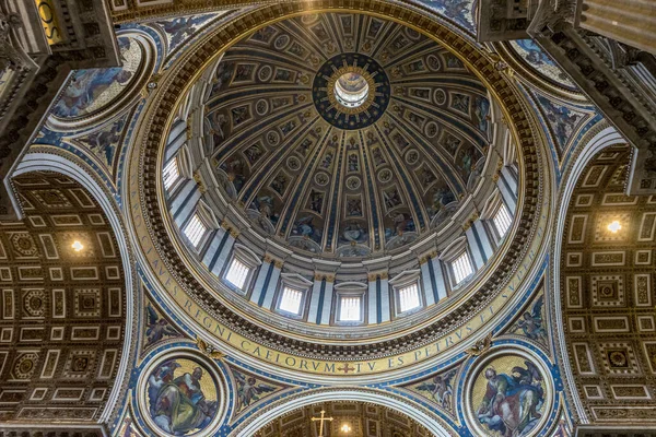 Cidade Vaticano Itália Junho 2018 Decoração Cúpula Teto Basílica São — Fotografia de Stock