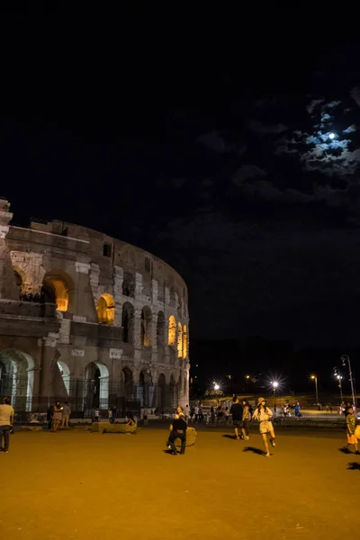 Roma Itália Junho 2018 Noite Grande Coliseu Romano Coliseu Colosseo — Fotografia de Stock