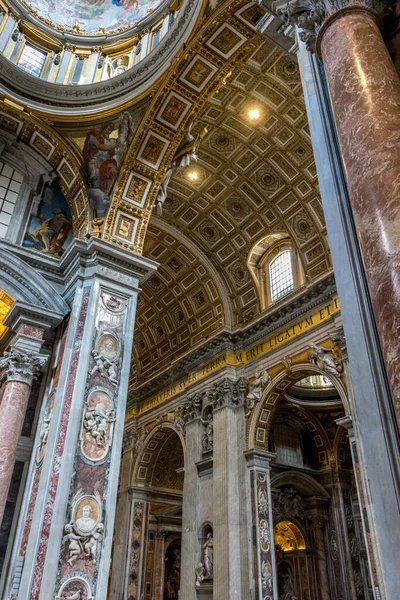 Cidade Vaticano Itália Junho 2018 Decoração Cúpula Teto Basílica São — Fotografia de Stock