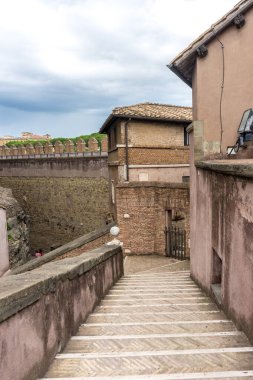 Roma, İtalya - 23 Haziran 2018: Roma 'daki Hadrian Kalesi, İtalya Şöminesi Sant Angelo Kalesinin İçi