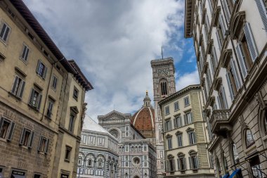 Floransa, İtalya - 25 Haziran 2018: Santa Maria del Fiore Katedrali muhteşem Rönesans Kubbesi tasarlanmış Filippo Brunelleschi