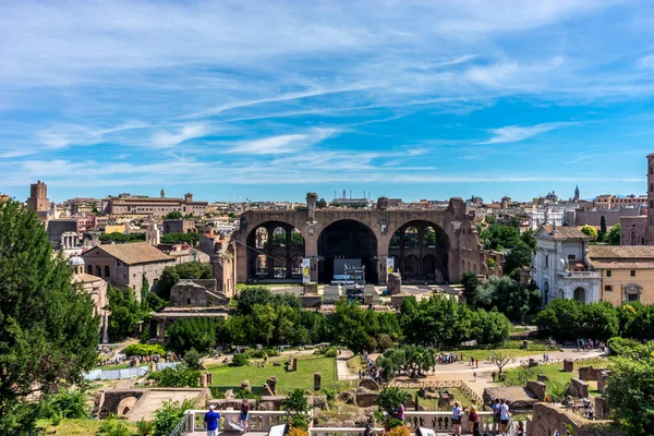 Rom Italien Juni 2018 Antika Ruinerna Vid Forum Romanum Palatinkullen — Stockfoto