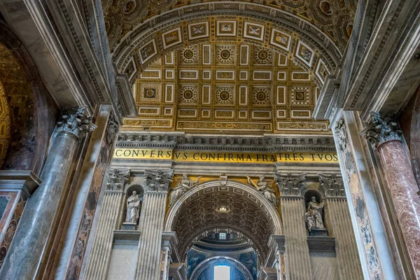 Vatican City Italy June 2018 Decoration Ceiling Dome Saint Peter — Stock Photo, Image