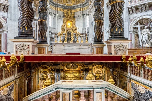 Ciudad Del Vaticano Italia Junio 2018 Interiores Decorados Basílica San —  Fotos de Stock