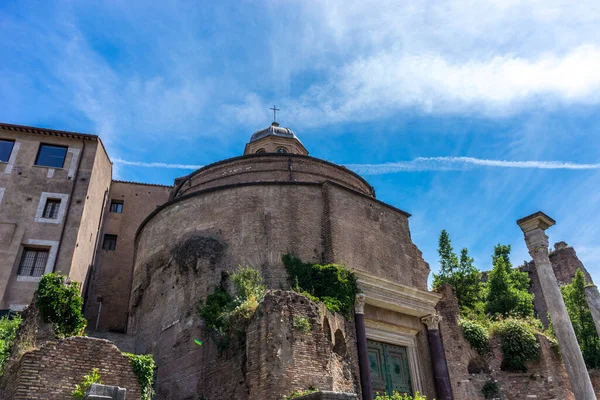 Rome Italië Juni 2018 Oude Ruïnes Van Santi Cosma Damiano — Stockfoto