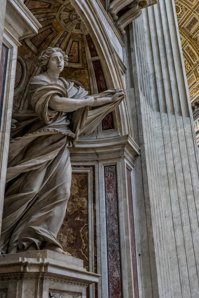 Cidade Vaticano Itália Junho 2018 Interiores Decorados Basílica São Pedro — Fotografia de Stock