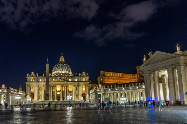 Città Del Vaticano Italia Giugno 2018 Basilica San Pietro Illuminata — Foto Stock