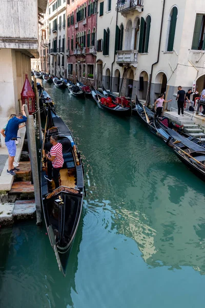 Venise Italie Juillet 2018 Station Gondole Sur Canal Venise Italie — Photo