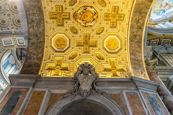 Cité Vatican Italie Juin 2018 Décoration Sur Dôme Plafond Basilique — Photo