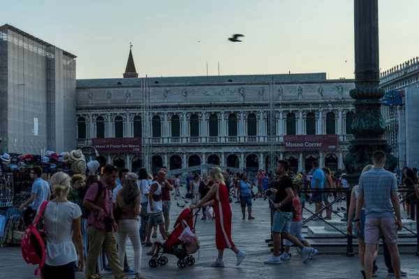 Veneza Itália Junho 2018 Pôr Sol Piazza San Marco Veneza — Fotografia de Stock