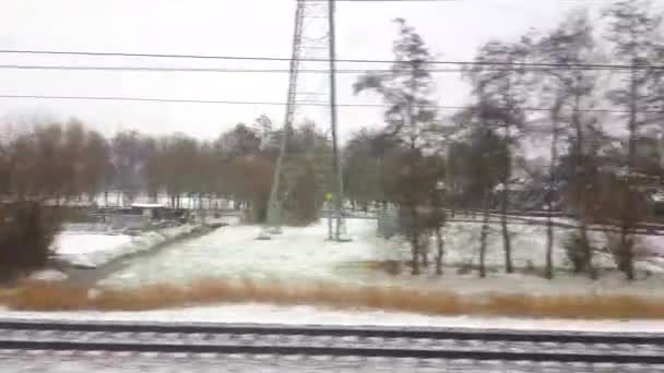 Neige Épaisse Sur Les Routes Campagne Aux Pays Bas — Video