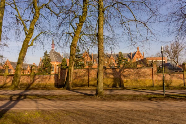 Belgique Bruges Mur Briques Rouges — Photo