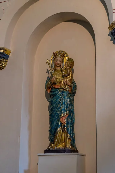 Colorida Estatua María Niño Jesús Brujas Bélgica Europa —  Fotos de Stock