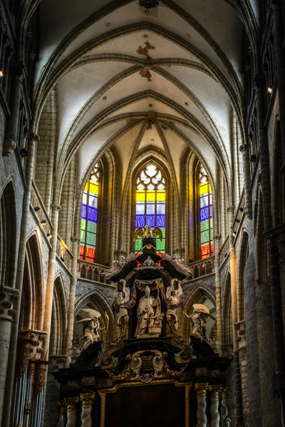 Aziz Nicholas Kilisesi Gent Belçika Nın Kısımlarında Üzerinde Melekler Kartallar — Stok fotoğraf
