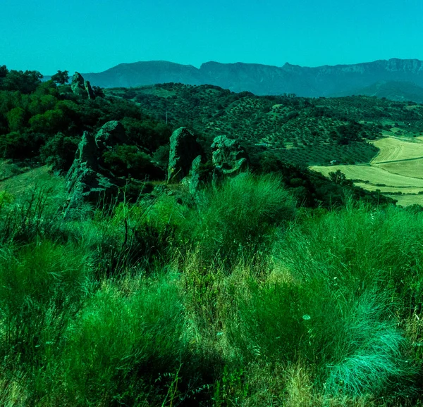 Hiszpania Ronda Europa Scenic Widok Landscape Sky — Zdjęcie stockowe