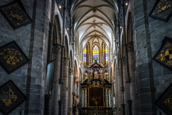 Aziz Niklas Kilisesi Gent Belçika Avrupa Nın Güzel Tavanı — Stok fotoğraf