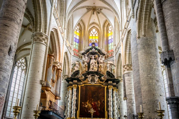 Prachtige Marmeren Sculptuur Het Interieur Van Sint Nicolaaskerk Gent België — Stockfoto
