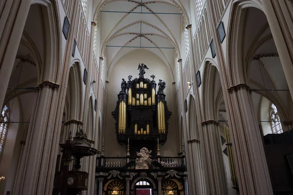 Varhany Uvnitř Kostela Bruggách Belgie Evropa — Stock fotografie