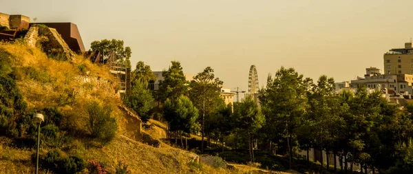 España Málaga Alcazaba Castillo Gibralfaro Una Colina — Foto de Stock