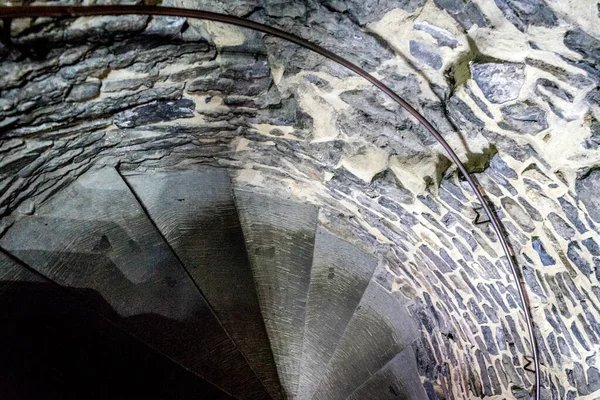 Кроки Кам Яних Сходах Замку Ґрейвенстін Гент Бельгія Європа — стокове фото