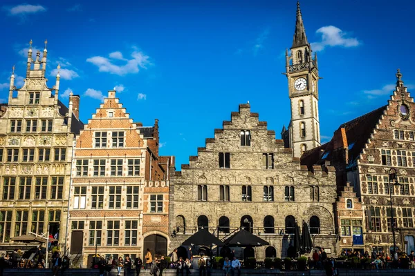 Ribera Del Río Leie Gante Bélgica Europa Día Soleado Brillante —  Fotos de Stock